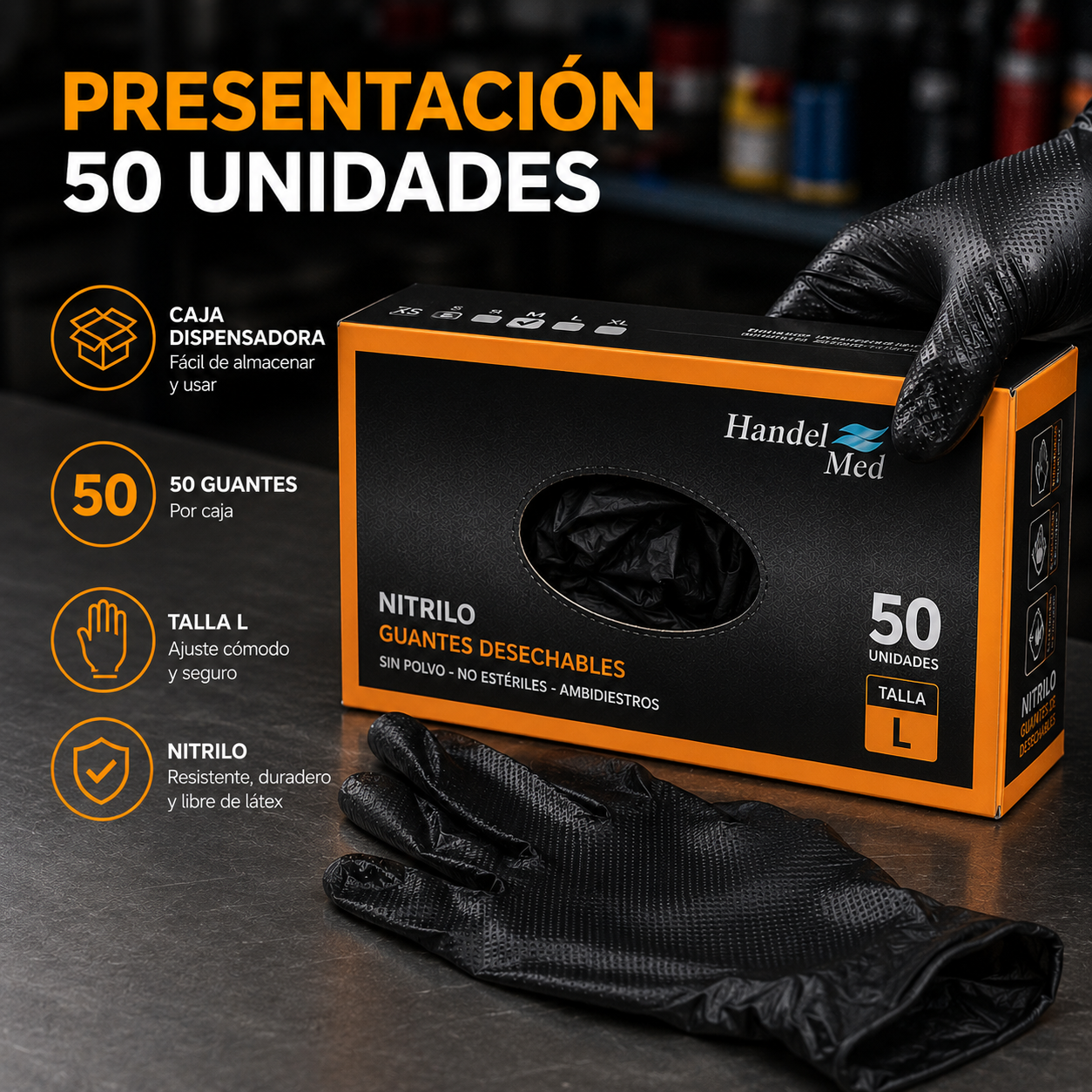 Guante de Nitrilo Texturizado